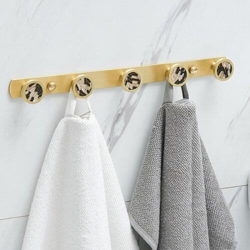 New Arrival Brass bathroom robe hooks clothes hooks bathroom hardware accessories kitchen hangers Brush gold Acrylic