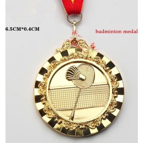 New style custom badminton medal sport gold award souvenir medal with ribbon