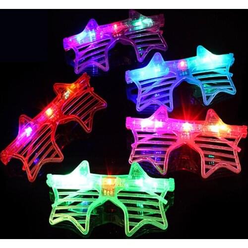 LED Glasses Five Pointed Star Flashing Rave Party Glasses Decoration Birthday Wedding New Year Creative Gifts Adult Child Toy