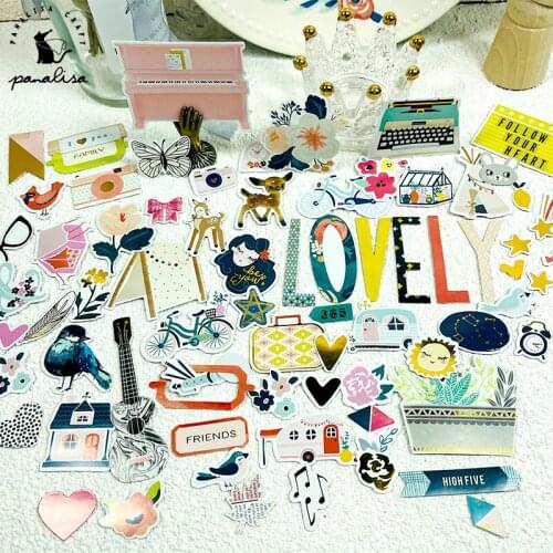 Panalisacraft LOVE Journey Foil Paper Cardstock Die Cut Stickers for DIY Scrapbooking/photo album Decoration Card Making Craft