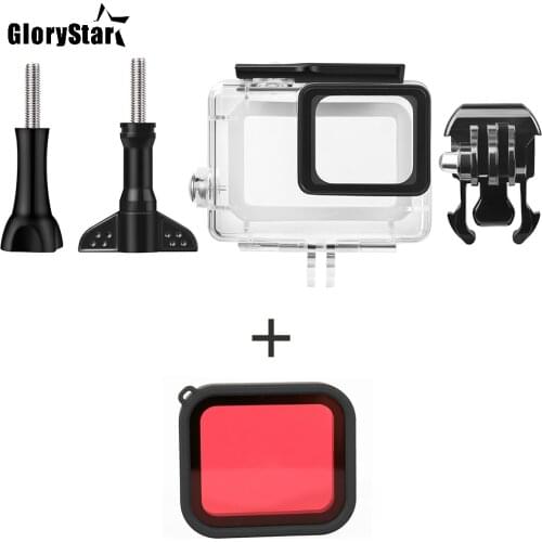 GloryStar Underwater 45m Waterproof Case for Hero 5/Hero 6 with Red Filter Housing Cover Accessories