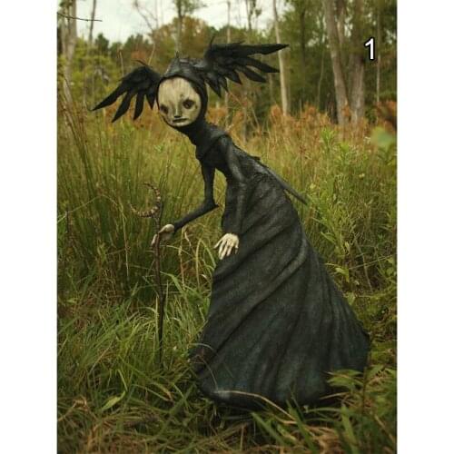 Resin Witch Statue Ornament Unique Design Durable Halloween Props Decoration for Home Living Room Garden ALI88