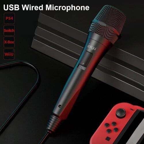 Professional Karaoke Microphone USB Wired Speaker Portable Microphone Ergonomic MIC For Nintend Switch PS4 For PC