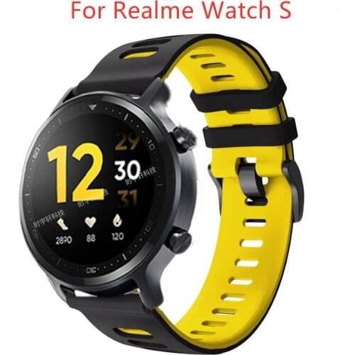 For Realme Watch S Wristband Silicone Soft Strap For Realme Watch Bracelet Sport Breathable Replacement Watchband 20/22mm Correa