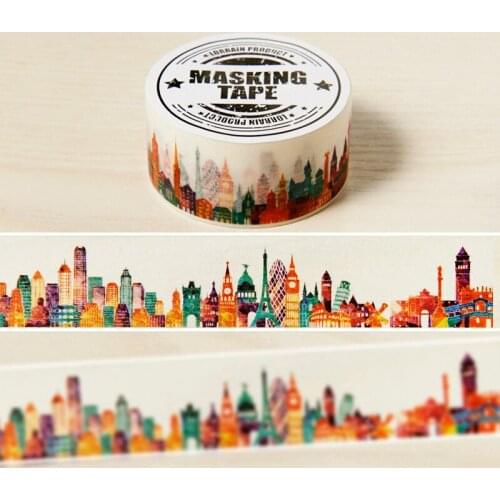 Adhesive tape Self-restraint paper tape diy 20mmx10m colorful city masking tape