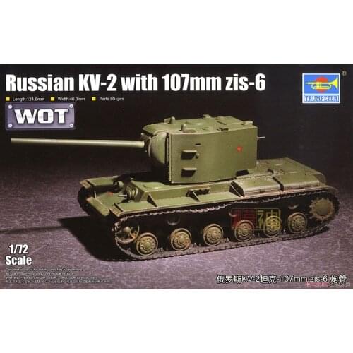 1: 72 Russian Kv - 2 Heavy Tanks Military Assembled Plastic Chariot Model Military Vehicles 07162