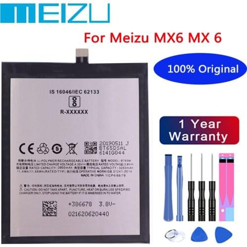 Meizu High Quality Battery 100% Original 3060mAh BT65M Battery For Meizu MX6 MX 6 Mobile Phone batteries