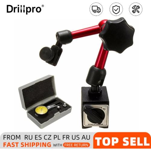 High Precision Flexible Dial Test Indicator 0-0.8mm Magnetic Base Holder Stand Magnetic Correction Gauge Stand Indicator Tool