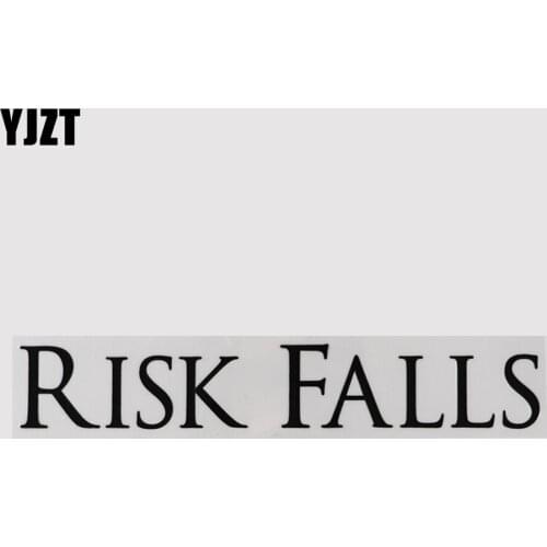 YJZT 22.7CM×3.8CM Personality Risk Falls Pay Attention Decal Vinyl Car Stickers 13D-0620