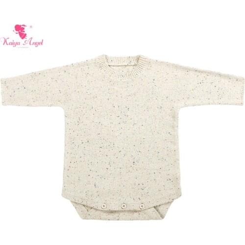 Kaiya Angel Winter Newborn Baby Clothes Soft Warm Bodysuits Wool Knitted Solid Infant Girl Boy Romper Clothing Toddler Outfits