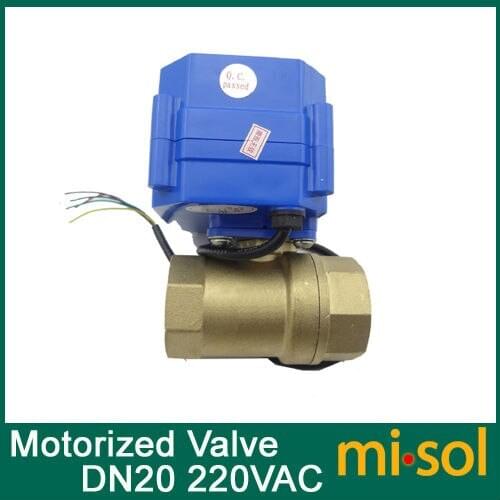 1pcs motorized ball Ventil valve,220v,2 way,DN20 (reduce port),electrical valve, motorized valve