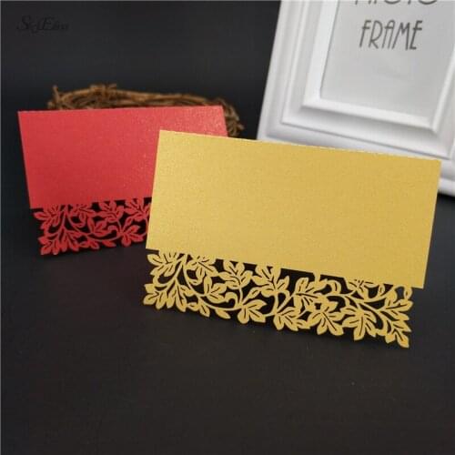 10/50/100pcs Hollow out Luxury Table Name Place Cards Wedding Christmas Birthday Party Invite Cards Table Decoration Favor 5Z