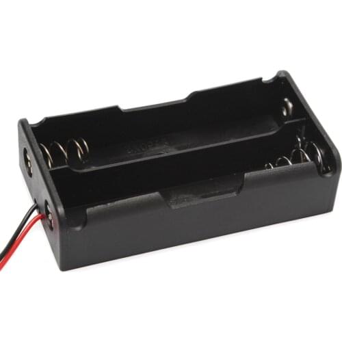 20PCS/lot Wholsesale 2Slot 18650 Battery Storage Case Plastic For 2 x 18650 Box Holder With 6" Wire Leads