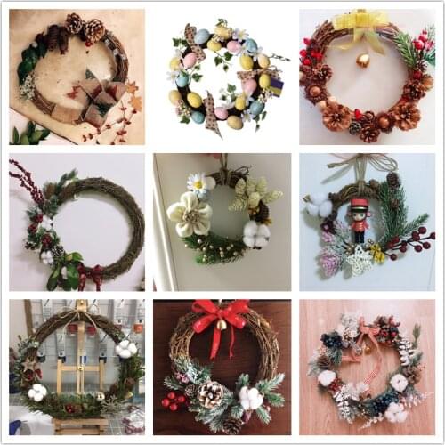 2019 Christmas Wreath DIY Ornaments Pendant Navidad Crafts Christmas Decorations for Home New Year 2020 Decor Noel Accessories