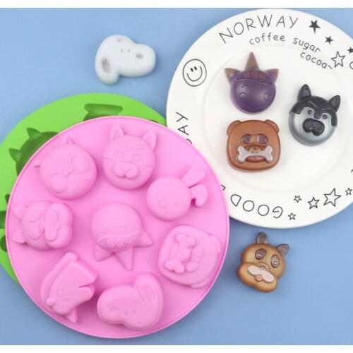 8 Round Pet Dog Silicone Cake Mold Xg329