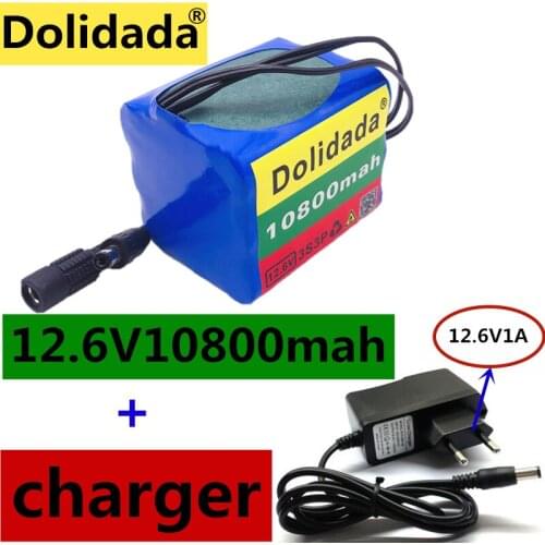 3S3P Original 12V10.8Ah 10800mAh 18650 Rechargeable Batteries 12V With BMS Lithium Battery Protection Plate + 12.6V Charger