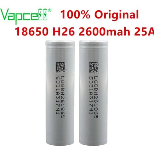 Free shipping Vapcell 100% Original H26 18650 2600mAh 25A battery beats VTC5A equal VTC6A / 20S li-ion rechargeable batteries