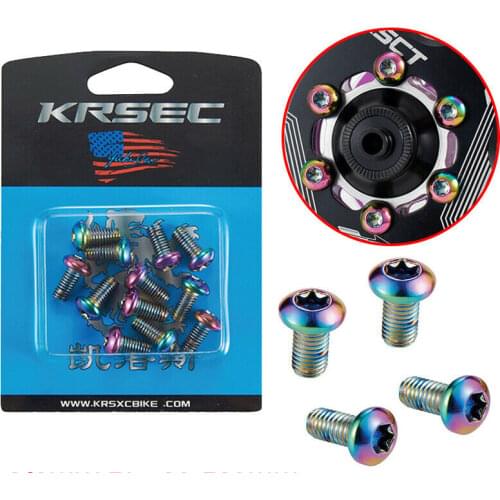 12pcs M5x10mm Disk Brake Rotor Bolts Titanium color Mountain Bike Brakes Disc Rotor Screw Ultralight Bettery Bike Accessories
