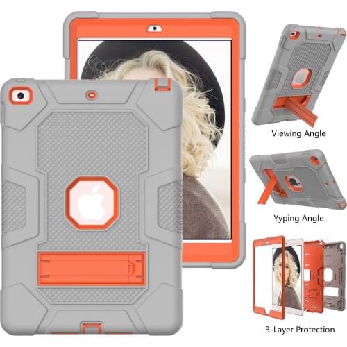 For iPad 9.7" 2017/2018 mini 4/5 Non-toxic Kids Safe Silicone Tablet Case Robot Tablet Protective Cover Pro 10.2" 2019/2020