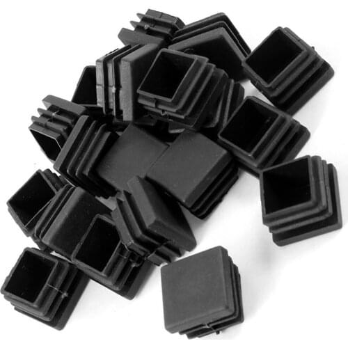 FGGS-20 Pcs Plastic Square Blanking End Caps Tube Inserts 25mm x 25mm