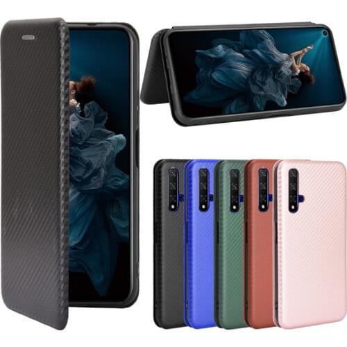 For HUAWEI Nova 5T Case Magnetic Carbon Flip PU Leather Cover for Huawei Nova 5T 5 T Wallet Card Stand Phone Coques