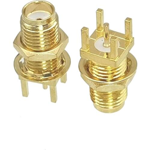 SMA female jack nut bulkhead solder for PCB mount RF connector