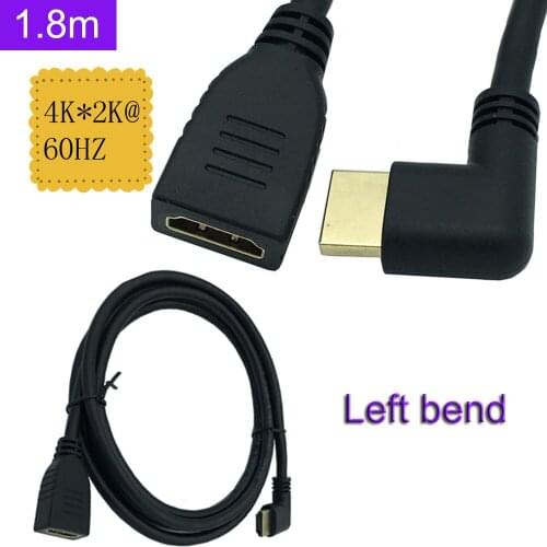 HDMI 4K*2k Cable HDMI 2.0V 60Hz, Left angle male to female extension cable 1.8m