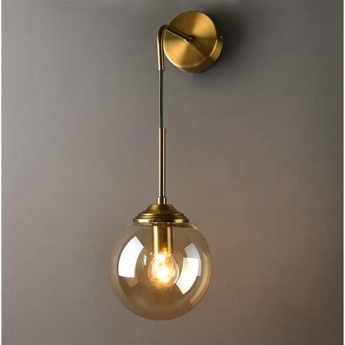 IWHD Nordic Glass Ball Wall Light Fixtures Bedroom Bathroom Mirror Stair Mordern Wall Lamp Sconces LED Wandlamp Applique Murale