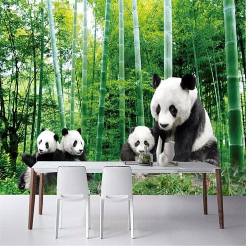 Chinese Panda Bamboo Forest 3d Papel Animal Wallpaper Murals for Living Room Background 3d Wall Photo Murals Wall paper