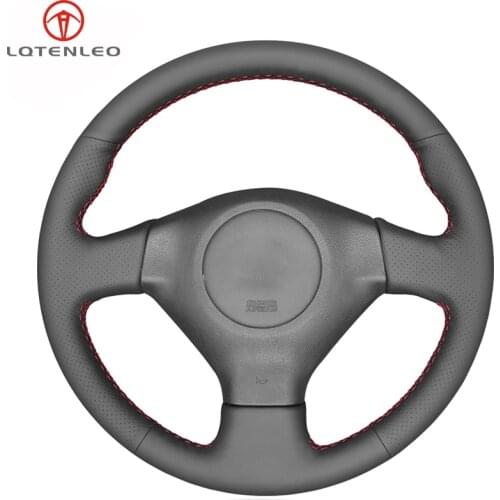 LQTENLEO Black Artificial Leather Car Steering Wheel Cover For Subaru Legacy Impreza WRX (WRX STI) 2003-2007 Saab 9-2X 2005 2006