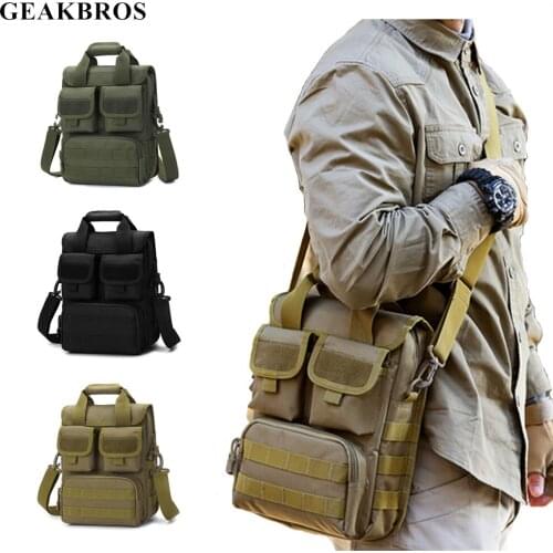 Outdoor Men Tactical Handbag Laptop Military Bag Shoulder Crossbody Bags Camouflage Molle Hunting Camping Hiking Sports Bag