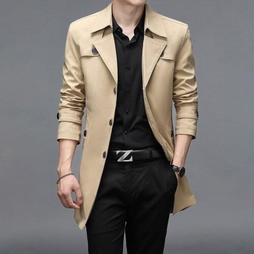 Plus Size 6XL 7XL 8XL 9XL Mens Khaki X-Long Single Breasted Trench 2021 Spring Autumn New Designer Long Men for Coats