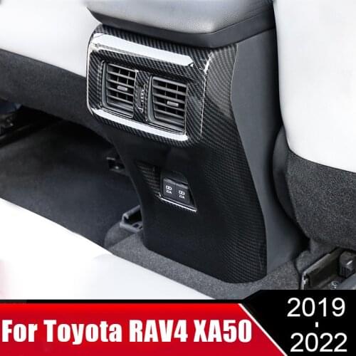 For Toyota Rav4 Rav 4 XA50 2019 2020 2021 ABS Car Interior Rear Armrest Air Outlet Trim Panel Cover Pads Decoration Accessories