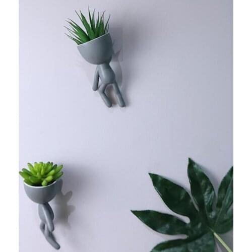 Wall Hanging Flowerpot Creative Art Abstract Human Face Sculpture Humanoid Character Portrait Humanoid Planter Decoration