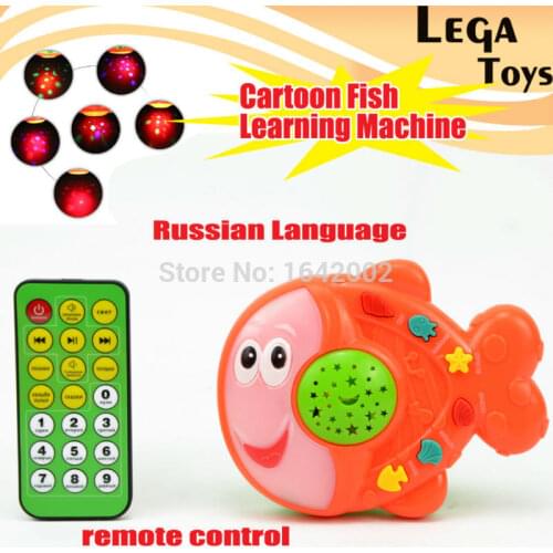 Russian Language Cartoon Fish baby toy Learning Machines Stories Teller with Light Projection,Educational Learning toys for kids