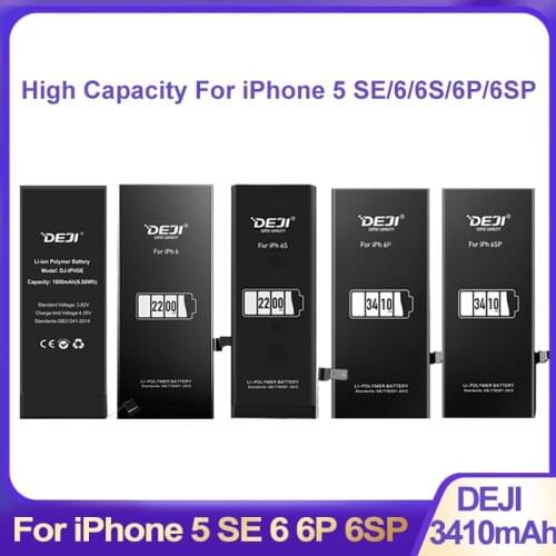 DEJI Original Battery For iPhone 5SE 6 6S 6P 6SP With Free Tools Kit High Capacity Mix 5pcs one set of Batteries Replacement