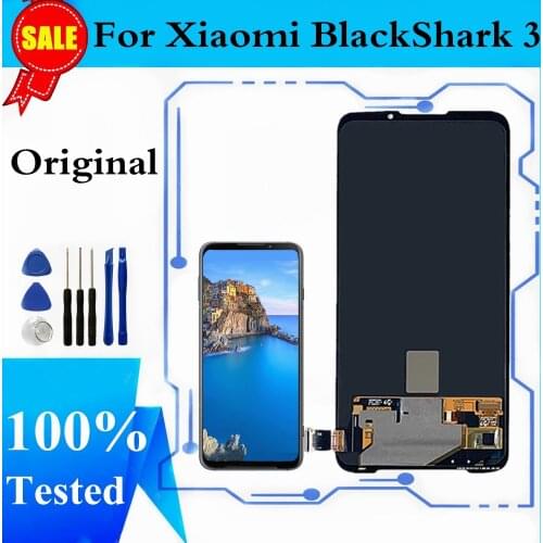 Original LCD For Xiaomi BlackShark 3 Black Shark 3 LCD Display Screen Touch Panel Digitizer Support Fingerprint Spare Part