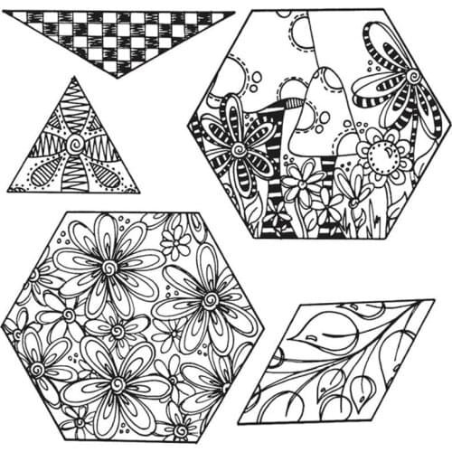 Clear Stamps Flowers Leaves Irregular Shape Hexagon Triangle For DIY Scrapbook Photo Album Craft Card 2021 New