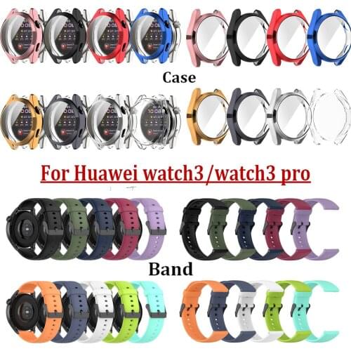 22mm Watch Wrist Band for Huawei watch3 pro Strap Replacement Bracelet for Huawei watch 3 PRO Case Protective with Glass Screen