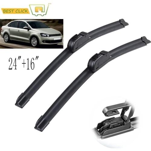 Misima Windshield Windscreen Wiper Blades For VW Polo Sedan / Vento 2010 2011 2012 2013 2014 Front Window Wiper 24"16"