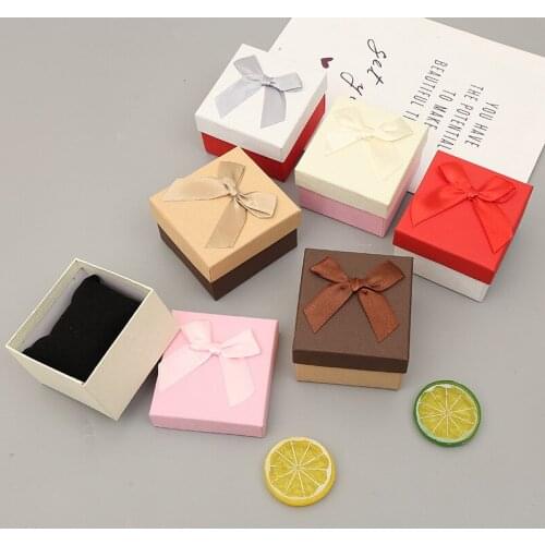 Jewelry Box Color Cardboard Gift Boxes Ring Bracelet Earring Watch Necklace Cases Organizer Storage Display Package Accessories