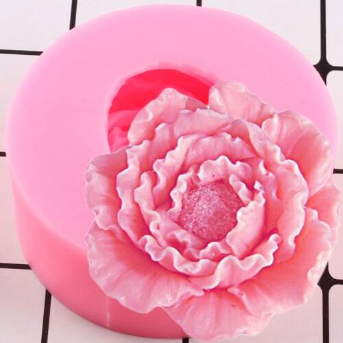 Peony Flower Silicone Mold 3D Craft Soap Molds Fondant Cake Decorating Tools Chocolate Candy Resin Clay Mould