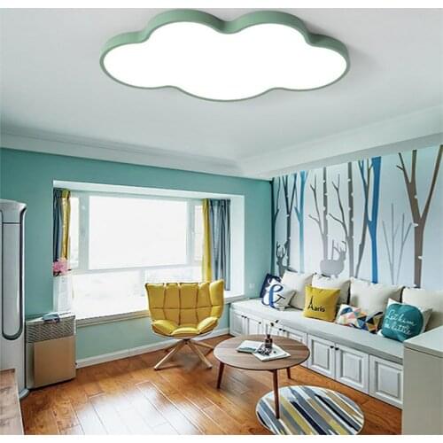 Nordic macaron color cloud shape wrought iron led ceiling lamp personality creative living room bedroom dining room lamp