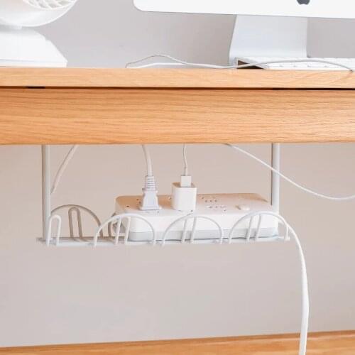Under Table Storage Rack Wire Organizer Shelf Table Bottom Socket Holder Hanging Rack Line Finishing Home Office Desk Cable Rack