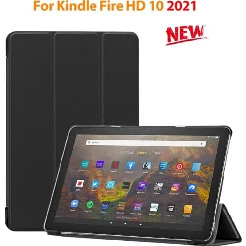 Ultra Thin PU Leather Case for Kindle Fire HD 2021 10'' Tablet Protective Case Auto Sleep Cover