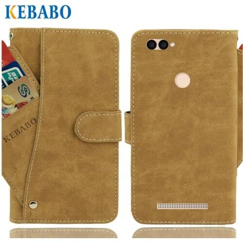 Vintage Leather Wallet Bravis A511 Harmony Case 5" Flip Luxury 3 Front Card Slots Cover Magnet Stand Phone Protective Bags