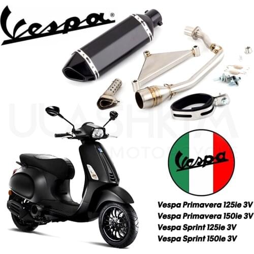 Motorcycle Exhaust Muffler Slip On For Vespa Sprint 150 Vespa Primavera 150 iGet Sprint 150 iGet 2016-2020 Exhaust Pipe
