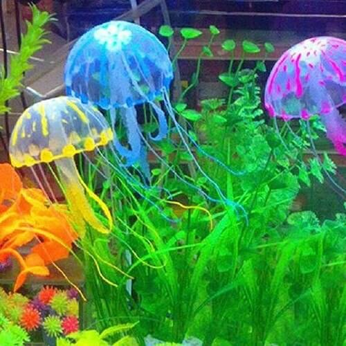 Glowing Effect Vivid Jellyfish for Aquarium Fish Tank Garden Pool Ornament Decor