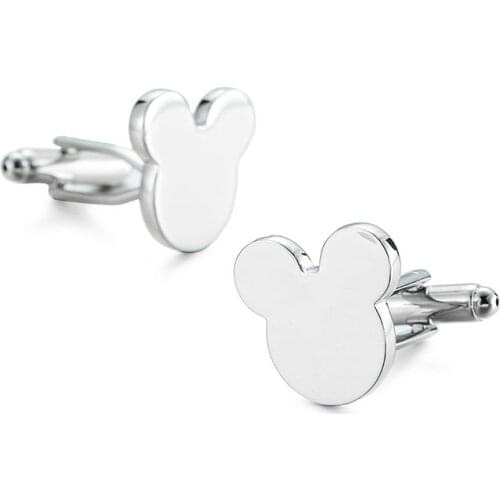Mickey Cuff Links For Men Cartoon Mouse Design Quality Brass Material Silver Color Cufflinks Wholesale&retail