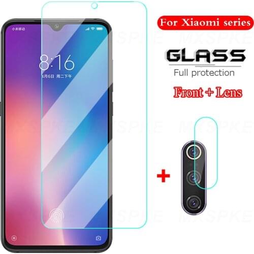 2IN1 Full Cover Tempered Glass For Xiaomi Mi A3 A2 9 9T Lite Camera Lens Film Screen Protector For Xiaomi Mi 9 SE 9 9T Pro Glass
